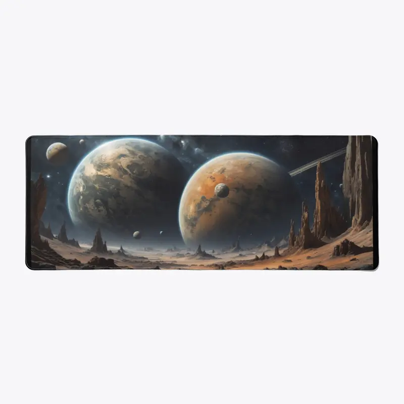 Fantasy Style Desk Mat with Planets