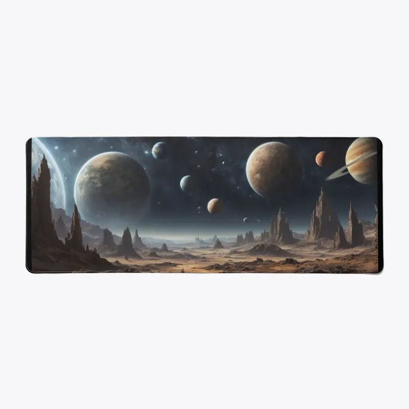 Unique Desk Mat with Planets